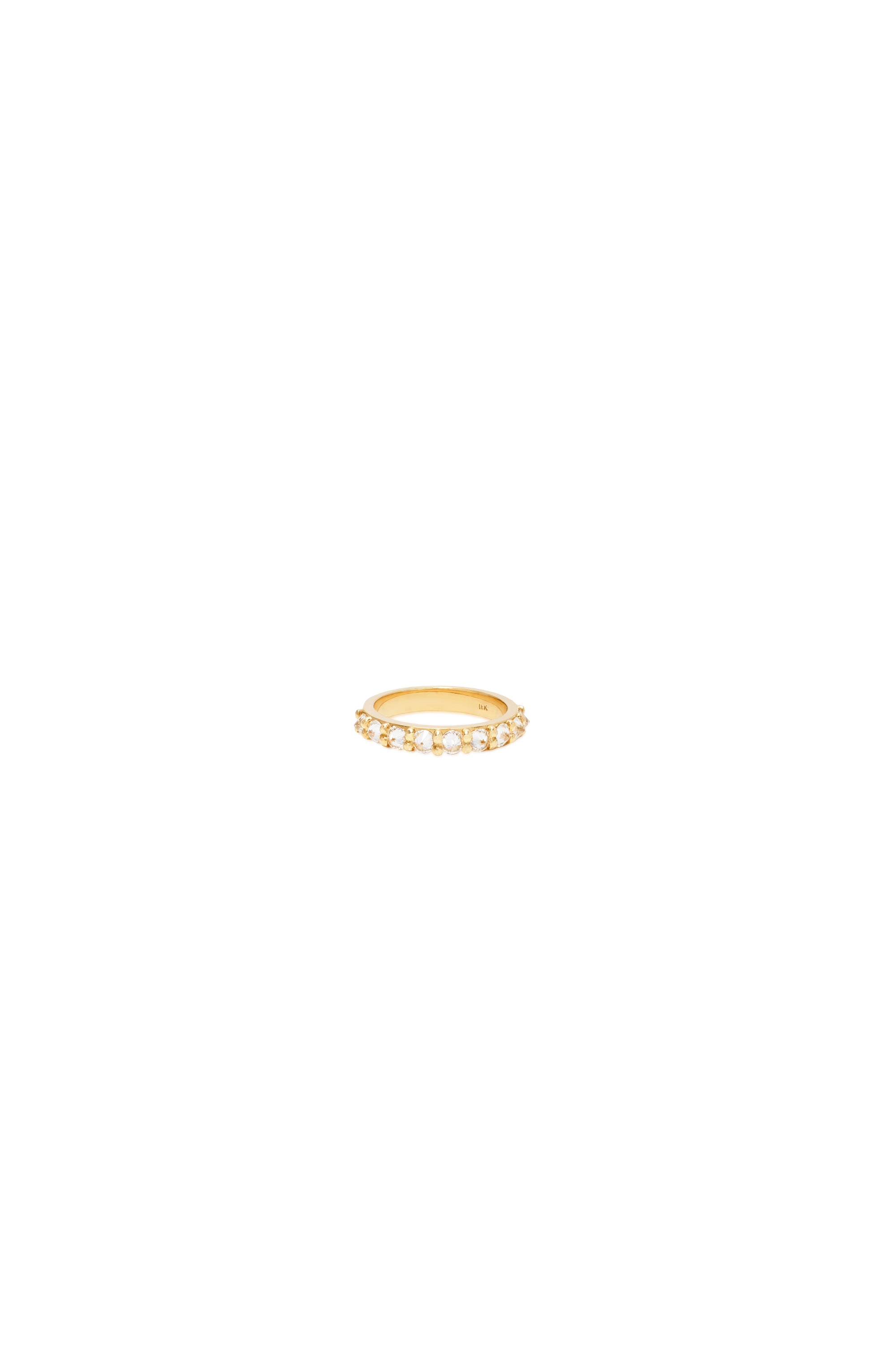 Half eternity diamond ring reverse set Canadian diamonds 18K yellow gold