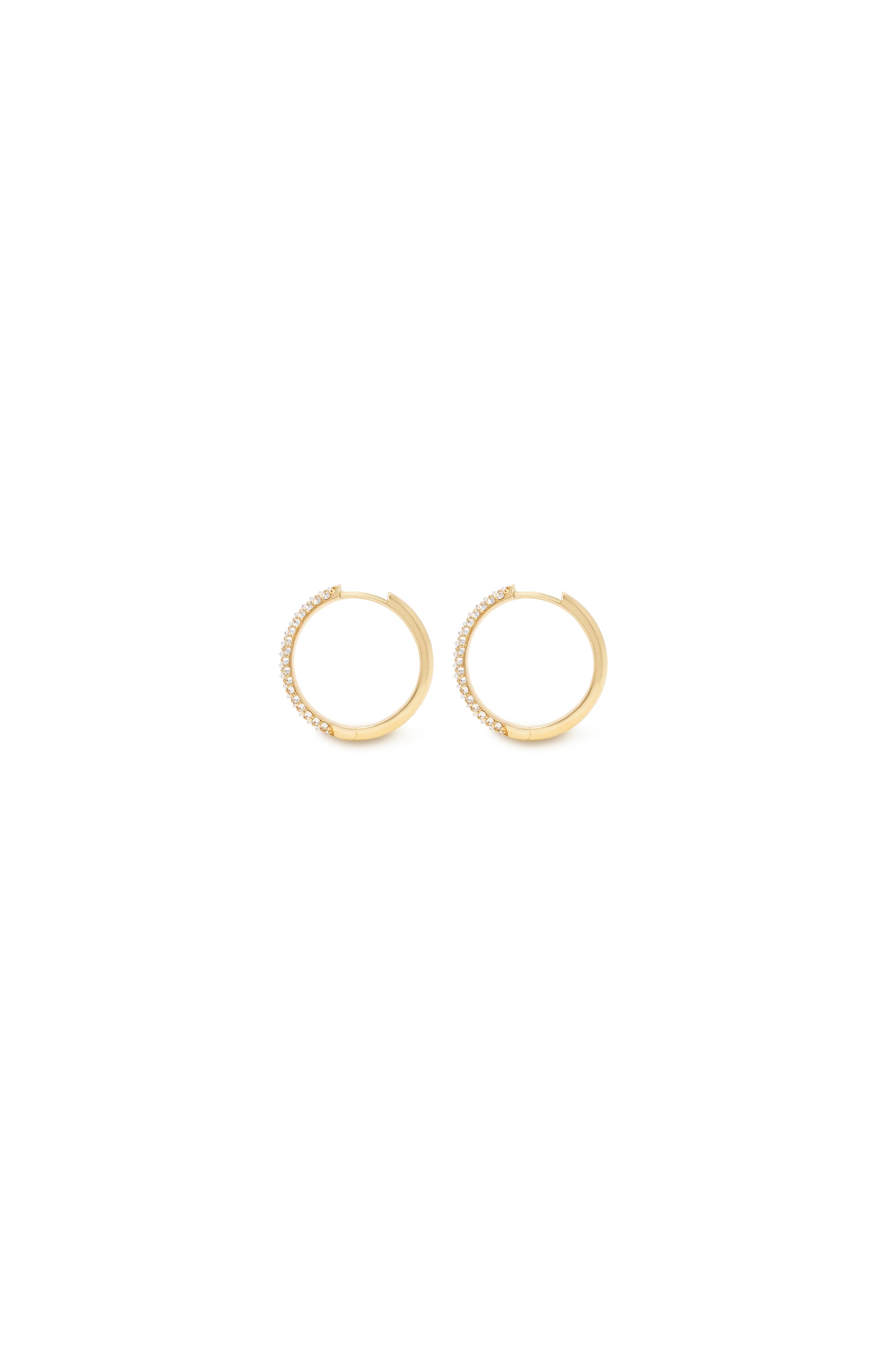 18K yellow gold hoop earrings with Canadian diamonds