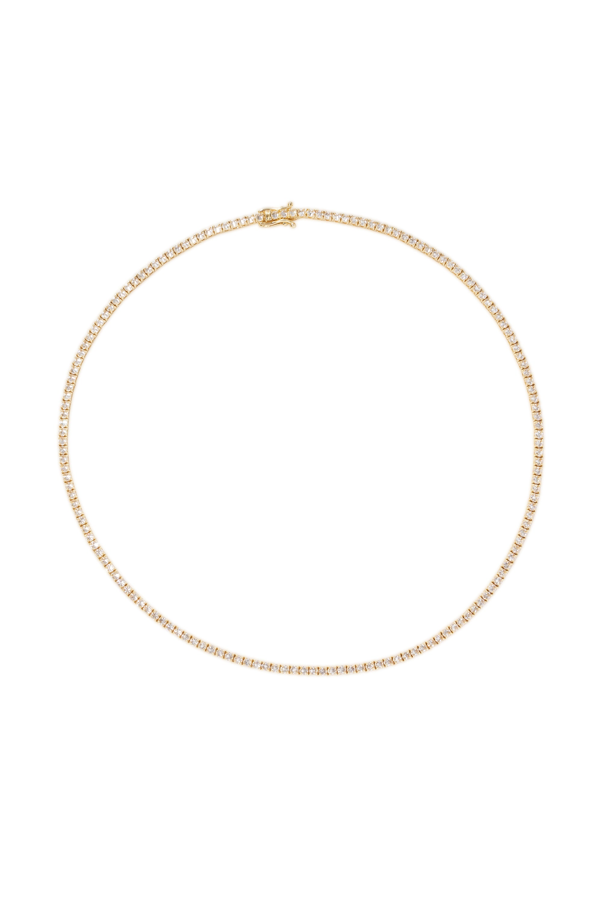 Reverse set Canadian diamond tennic necklace in 18K yellow gold