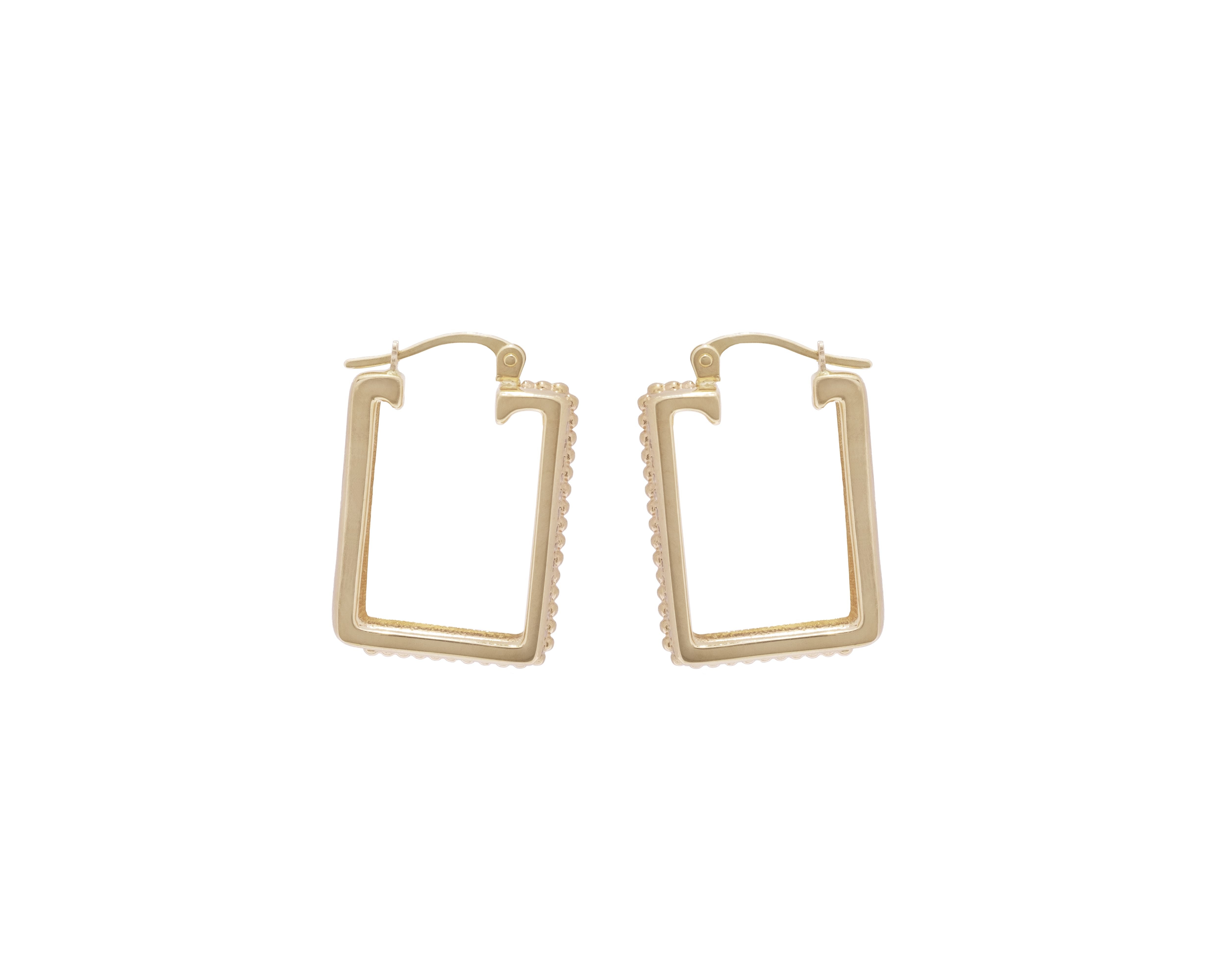 Roberto Coin 18k White Gold Diamond Square Hoop Earrings | Neiman Marcus